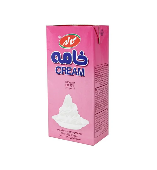 khameh 1L خامه پاکتی یک لیتری صبحانه کاله | خامه تازه و غلیظ | ارسال فقط مشهد - Image 1